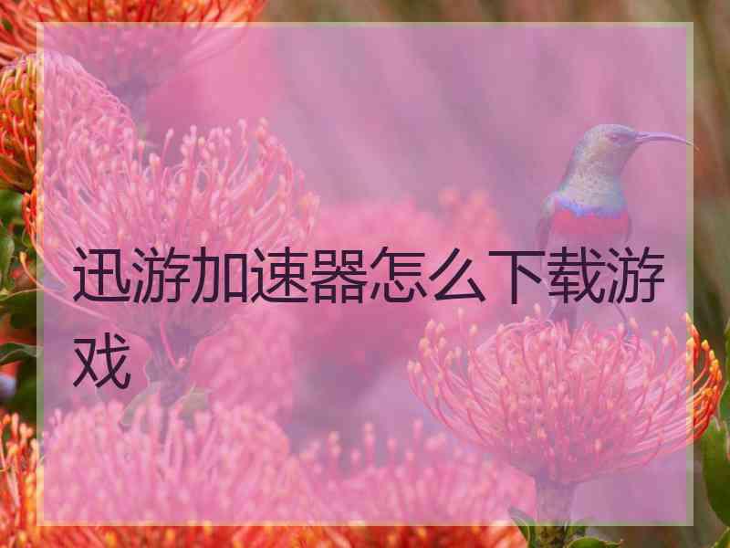 迅游加速器怎么下载游戏 迅游加速器怎么下载游戏