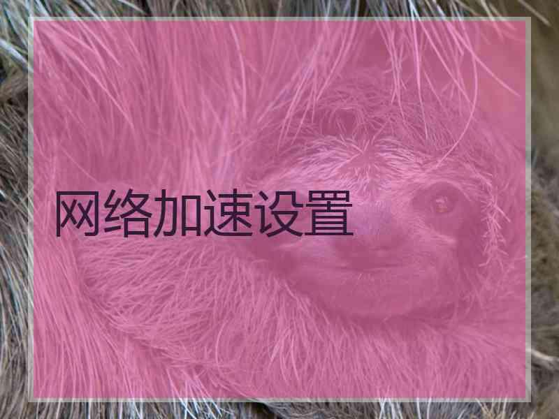 网络加速设置 网络加速设置