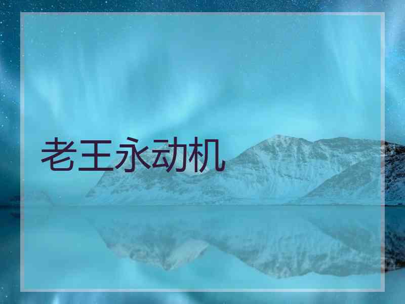 老王永动机 老王永动机