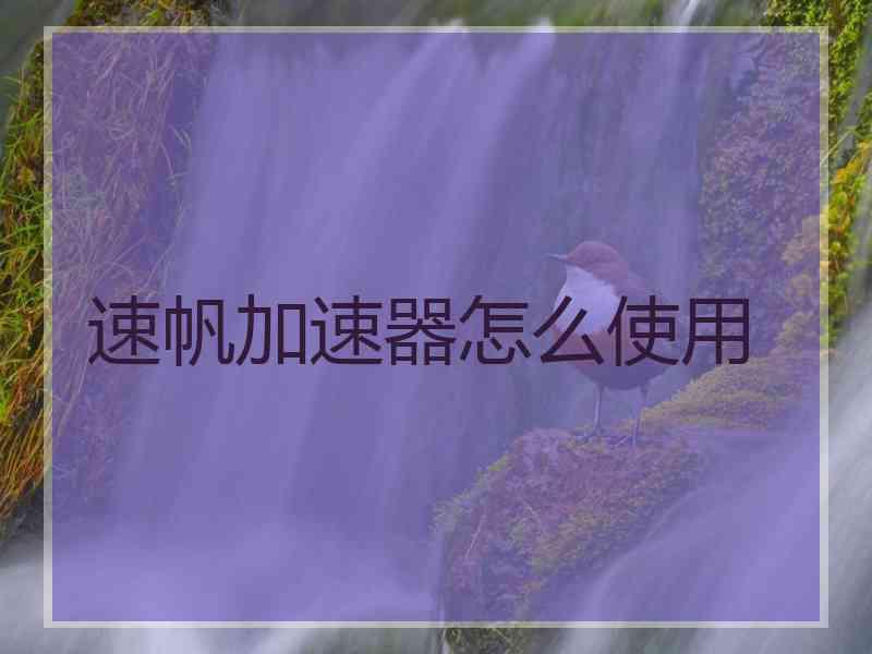 速帆加速器怎么使用 速帆加速器怎么使用