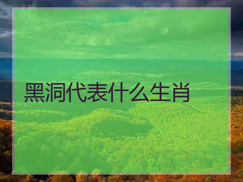 黑洞代表什么生肖