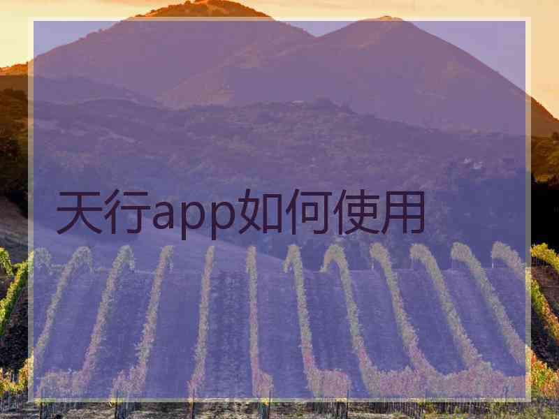 天行app如何使用