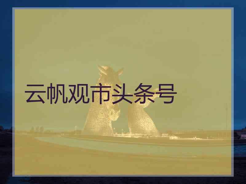 云帆观市头条号
