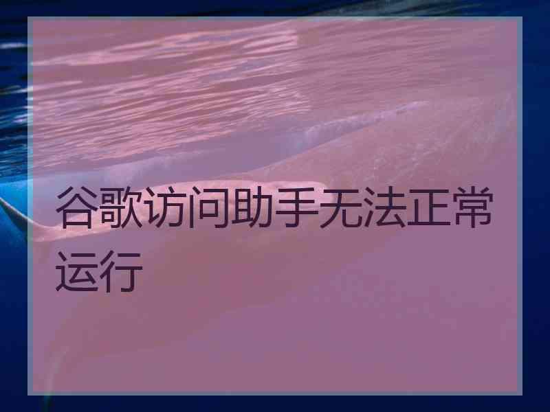 谷歌访问助手无法正常运行