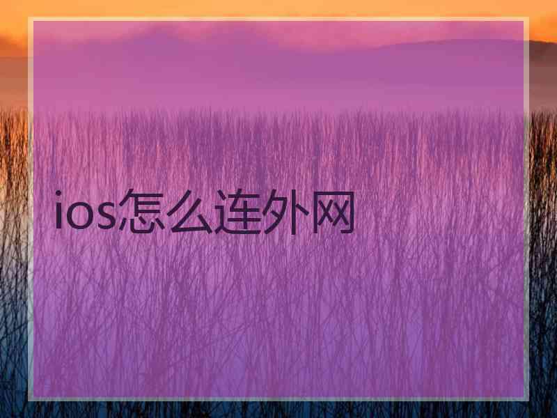 ios怎么连外网