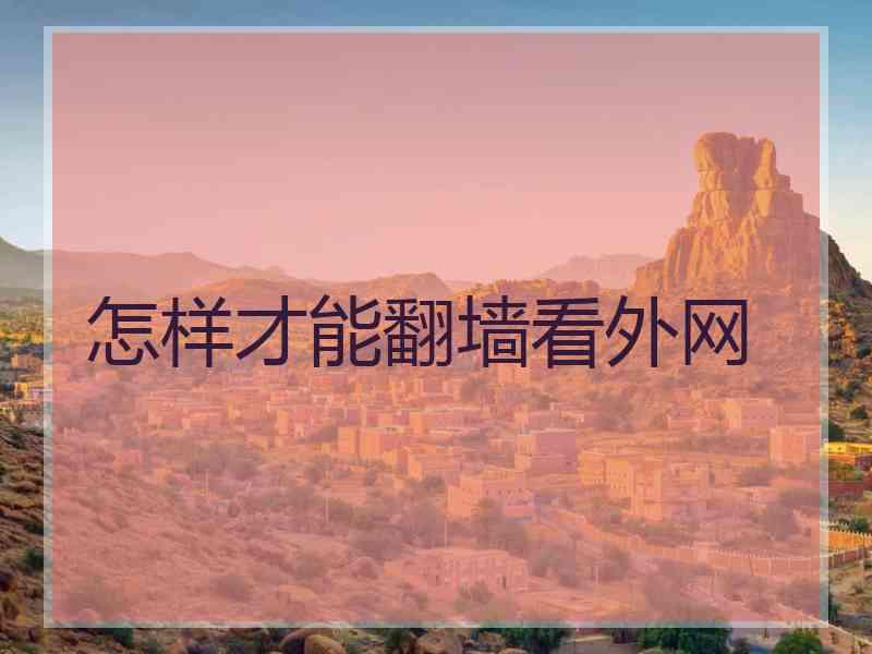 怎样才能翻墙看外网