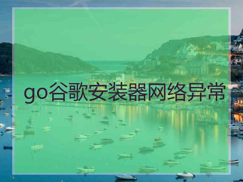 go谷歌安装器网络异常