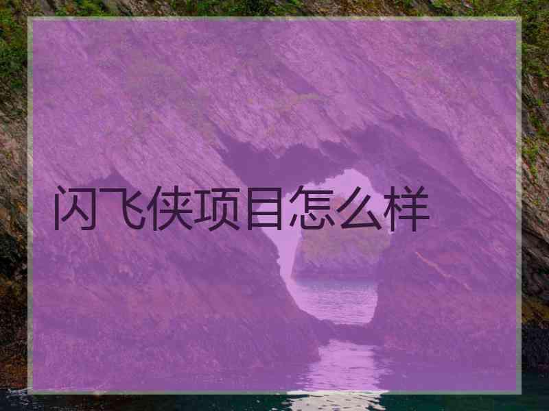 闪飞侠项目怎么样
