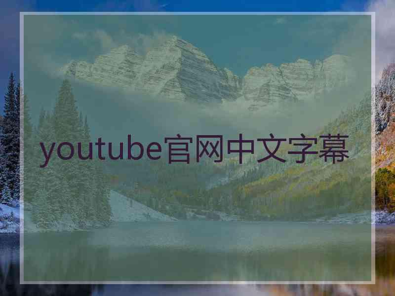 youtube官网中文字幕