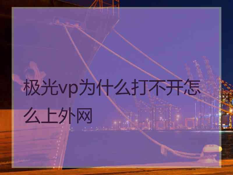 极光vp为什么打不开怎么上外网