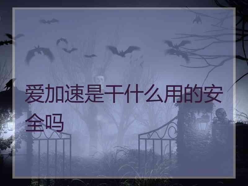 爱加速是干什么用的安全吗