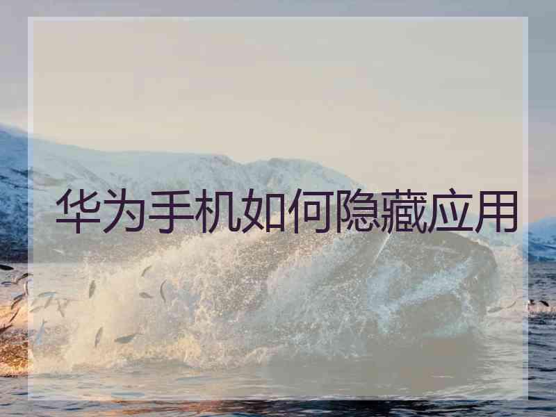 华为手机如何隐藏应用
