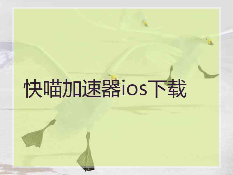 快喵加速器ios下载