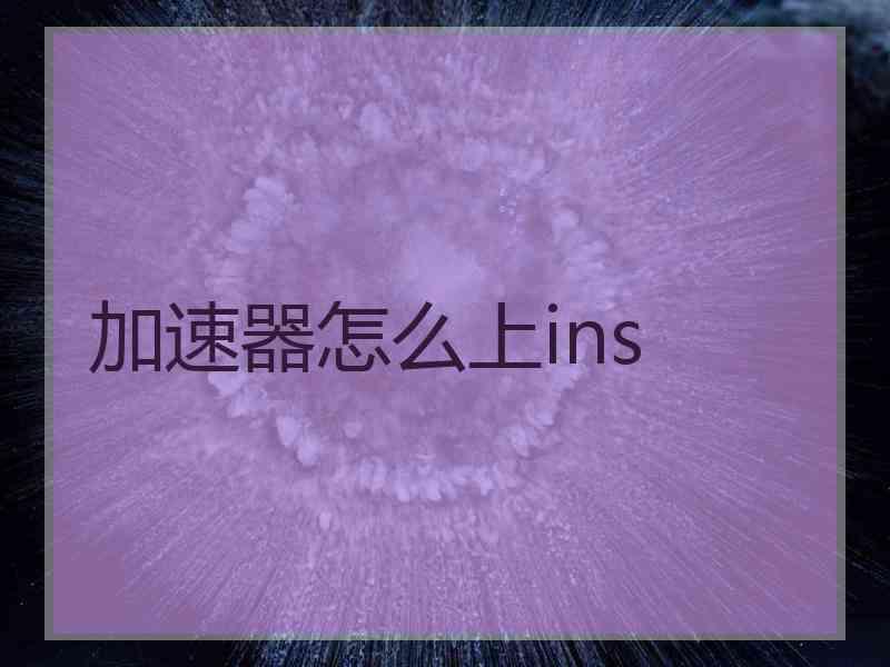 加速器怎么上ins