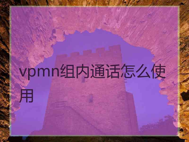vpmn组内通话怎么使用