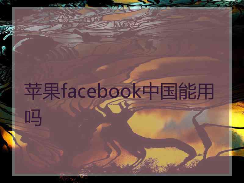 苹果facebook中国能用吗