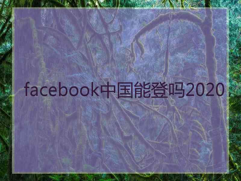 facebook中国能登吗2020